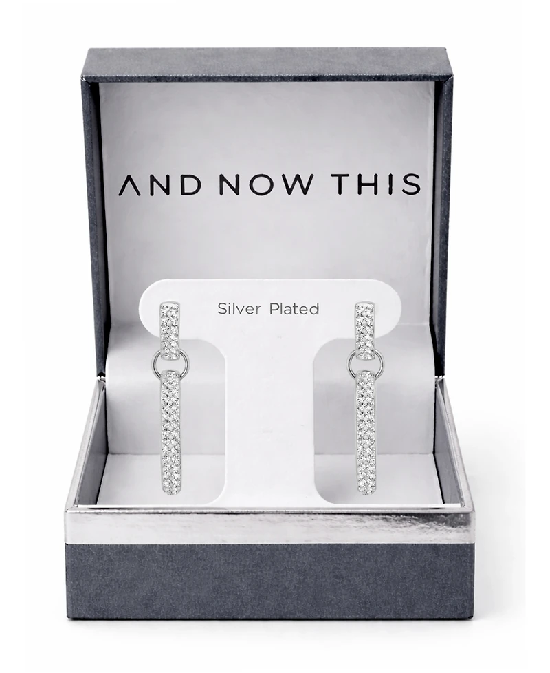 And Now This Crystal Drop Hinged Hoop Earrings