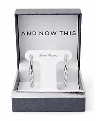 And Now This Crystal Post Tiwsted C Hoop Earrings