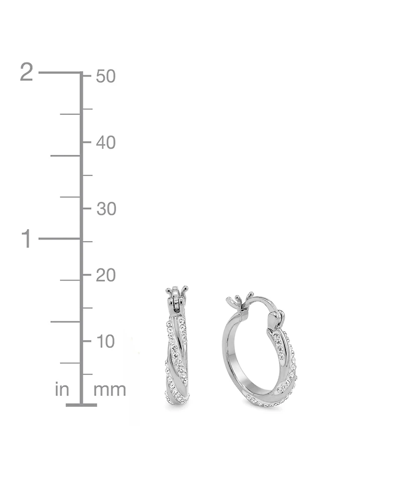 And Now This Crystal Swirl Hinged Hoop Duo Earrings