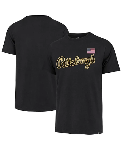 '47 Brand Men's Black Pittsburgh Pirates Heritage U.s. Flag T-Shirt