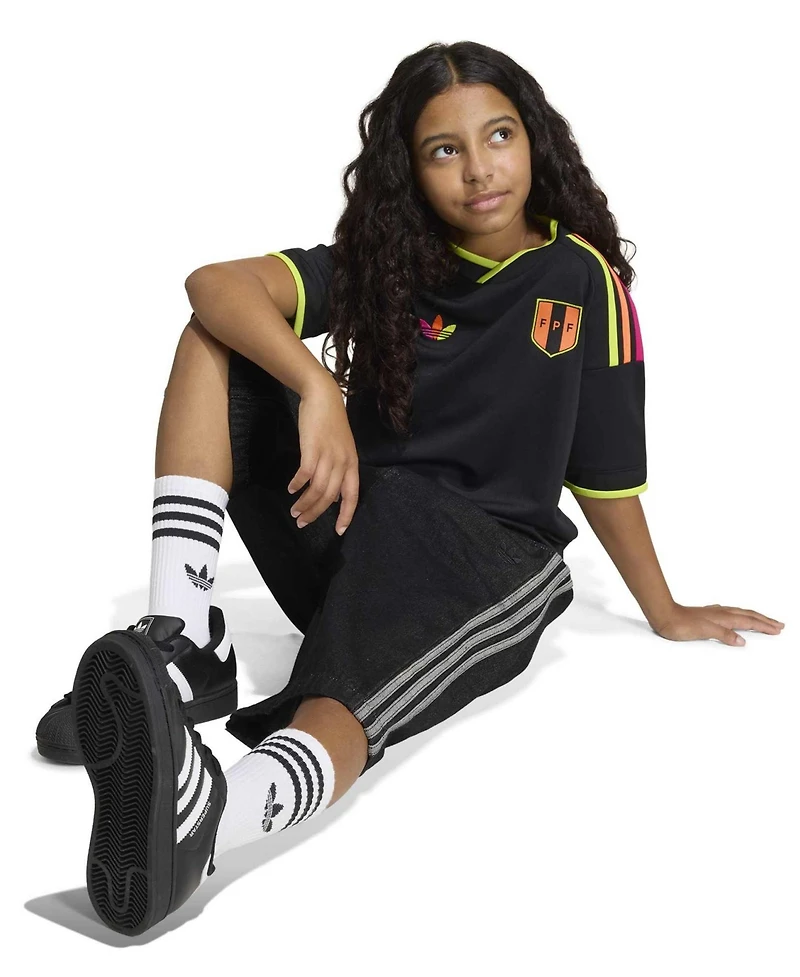 Adidas Big Boys and Girls Black Peru National Team 2026 Away Replica Jersey