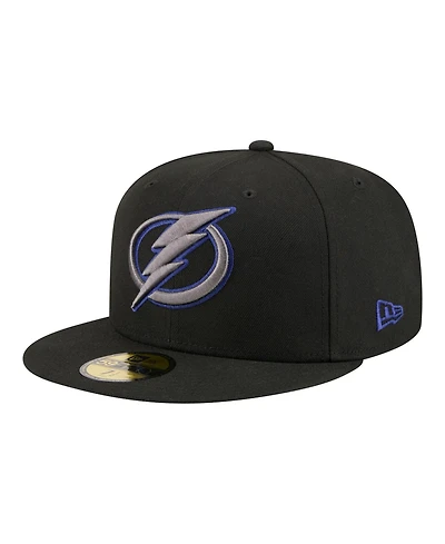 New Era Men's Black Tampa Bay Lightning Color Pop 59FIFTY Fitted Hat