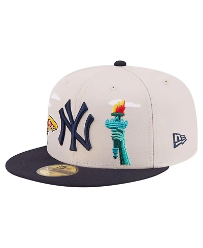 New Era Men's Khaki York Yankees City Icon 59FIFTY Fitted Hat