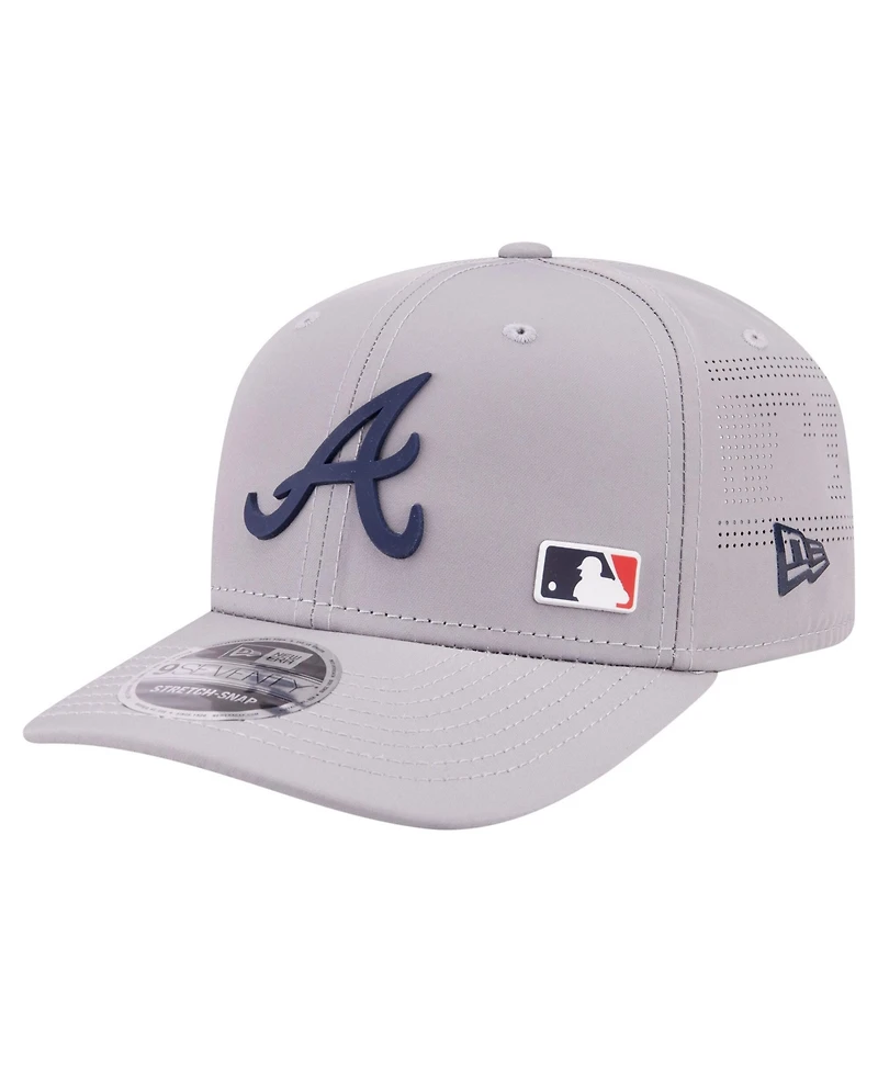 New Era Men's Gray Atlanta Braves Laser Perforated 9SEVENTY Adjustable Hat