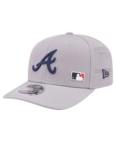 New Era Men's Gray Atlanta Braves Laser Perforated 9SEVENTY Adjustable Hat