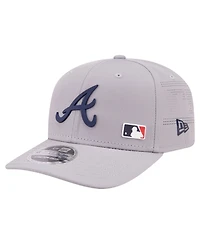 New Era Men's Gray Atlanta Braves Laser Perforated 9SEVENTY Adjustable Hat