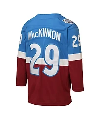 Mitchell & Ness Big Boys and Girls Nathan MacKinnon Blue/Burgundy Colorado Avalanche 2020 Stadium Series Power Play Jersey