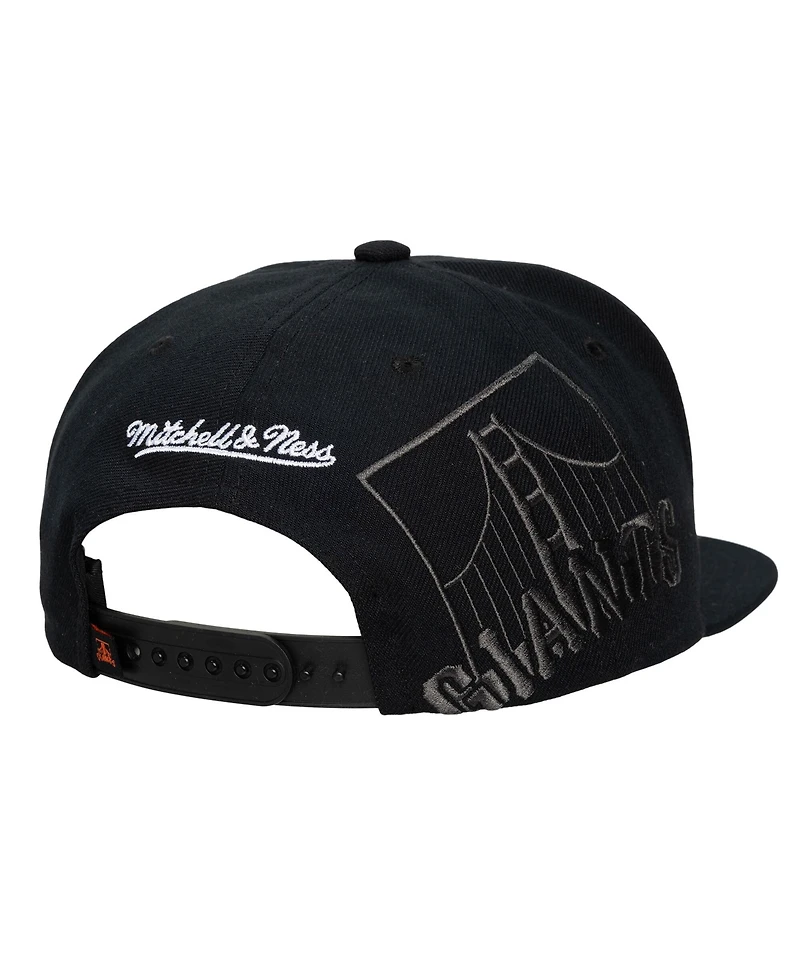 Mitchell & Ness Men's and Women's Black San Francisco Giants Side Logo Snapback Hat
