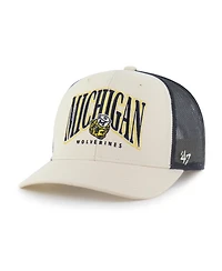 '47 Brand Men's Natural Michigan Wolverines Drawbridge Trucker Adjustable Hat