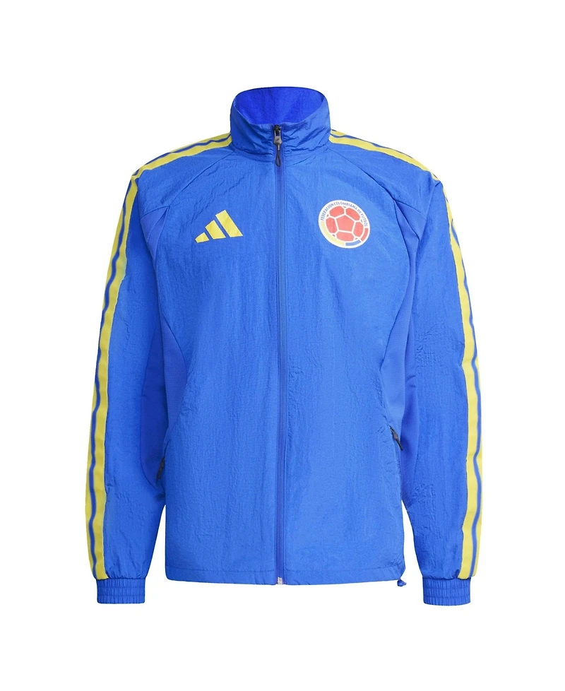Adidas Men's Blue Colombia National Team 2026 Home Full-Zip Game Day Anthem Jacket