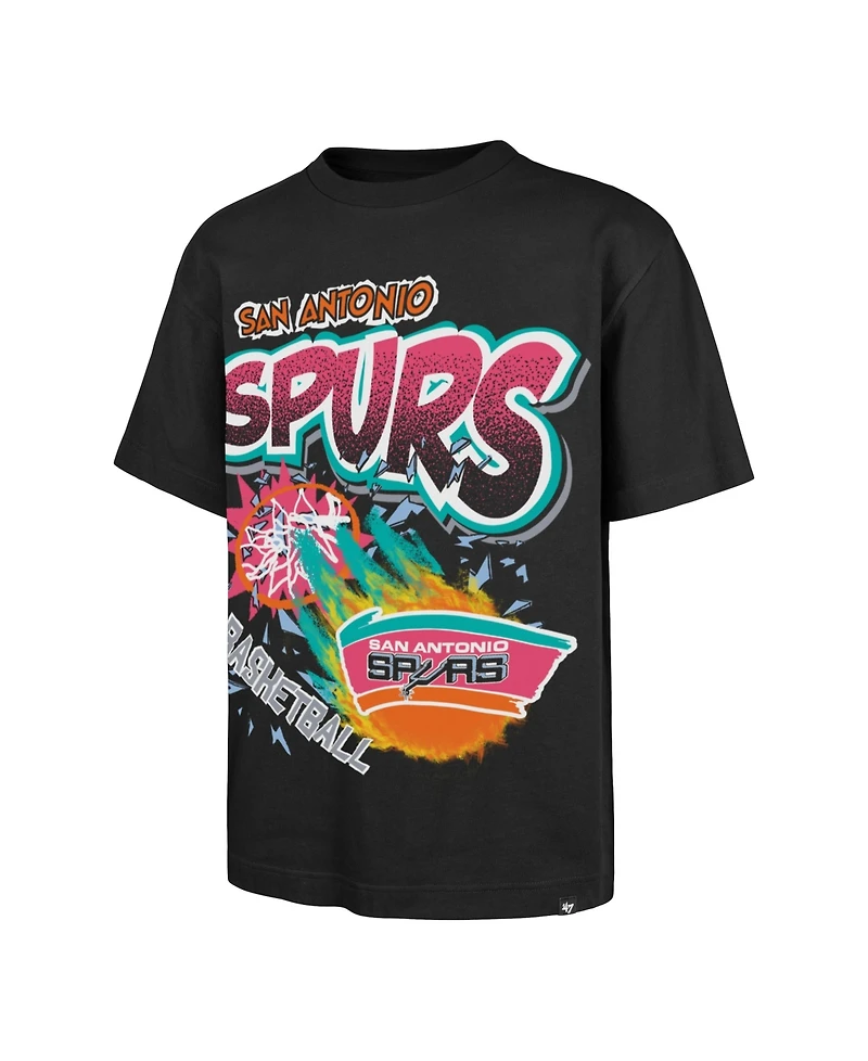 '47 Brand Men's Black San Antonio Spurs Hardwood Classics Torched Foundation T-Shirt
