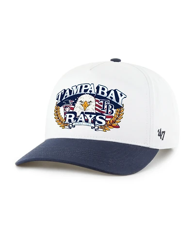 '47 Brand Men's White/Navy Tampa Bay Rays Americana Eagle Hitch Adjustable Hat
