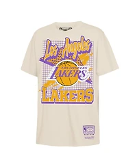 Mitchell & Ness Big Boys and Girls Natural Los Angeles Lakers Hardwood Classics Retro Vibe T-Shirt