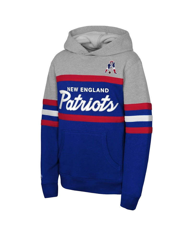 Mitchell & Ness Men's Royal New England Patriots Throwback Head Coach Pullover Hoodie