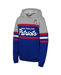 Mitchell & Ness Men's Royal New England Patriots Throwback Head Coach Pullover Hoodie