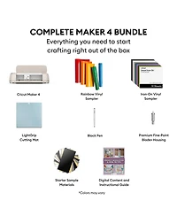 cricut Maker 4 Cutting Machine with Vinyl and Iron-On Sheets Bundle