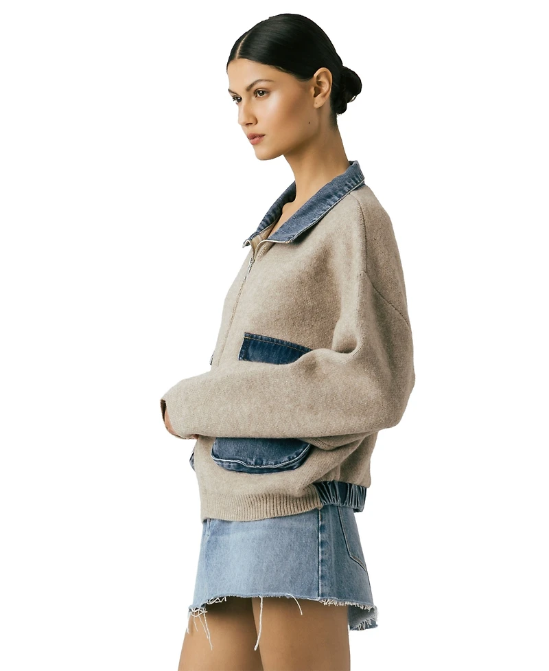 Blank Nyc Women's High Mock Collar Jacket
