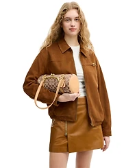 Coach Barrel Kisslock Small Signature Jacquard Slim Shoulder Bag