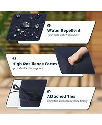 WestinTrends Water Repellent Outdoor 2-Piece Deep Set Patio Seat Back Chair Cushions, 25" x