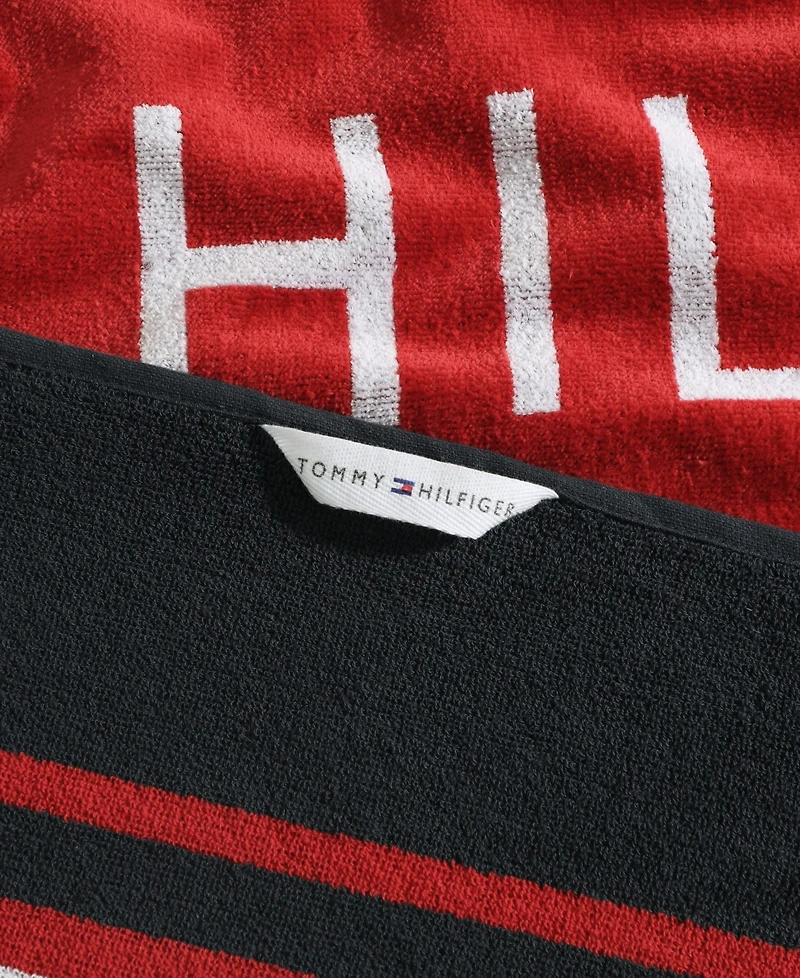 Tommy Hilfiger Hampton Stripe Cotton Beach Towel, 68" x 36"