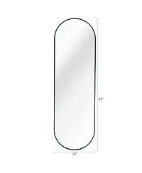 Laoties 63" x 20" Full Length Mirror, Arched Floor Mirror with Metal Frame for Bedroom, Entryway and Dressing Room