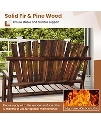 Gouun Outdoor Adirondack Rocking Chair with High Back and Slatted Seat, 660 lb Capacity