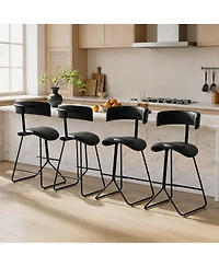 gaomon Set of 4 Outdoor/ Indoor Upholstered Faux Leather Counter Height Bar Stools