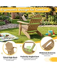 Gymax Adirondack Outdoor Chair for Kids with Tilted High Backrest
