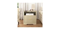 Lucky One 23" Width Smart Nightstand with Charging Station, Voice-Controlled Night Light