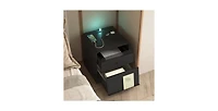 Lucky One 18"W Smart Nightstand with Charging Station, Voice-Controlled Night Light
