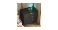 Lucky One 23"W Smart Nightstand with Charging Station, Voice-Controlled Night Light