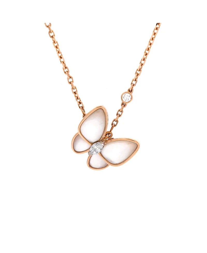 Pre-Owned Van Cleef & Arpels Two Butterfly Pendant Necklace