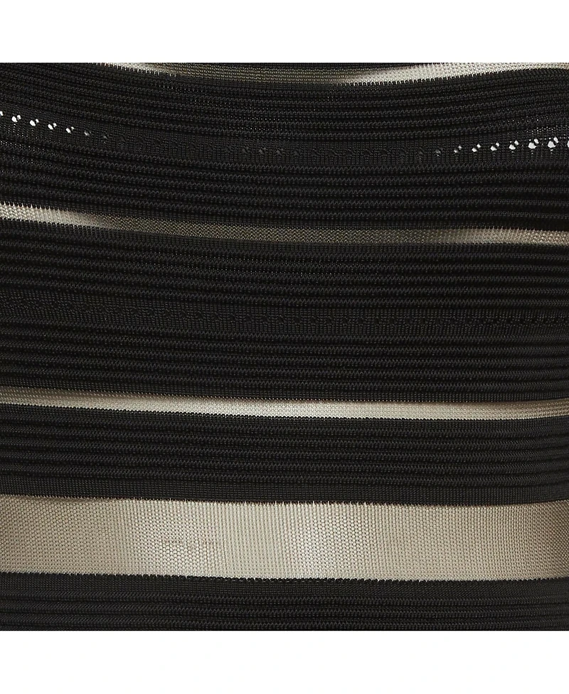 Pre-Owned Balmain Women's Sheer Striped Off-Shoulder Mini Dress