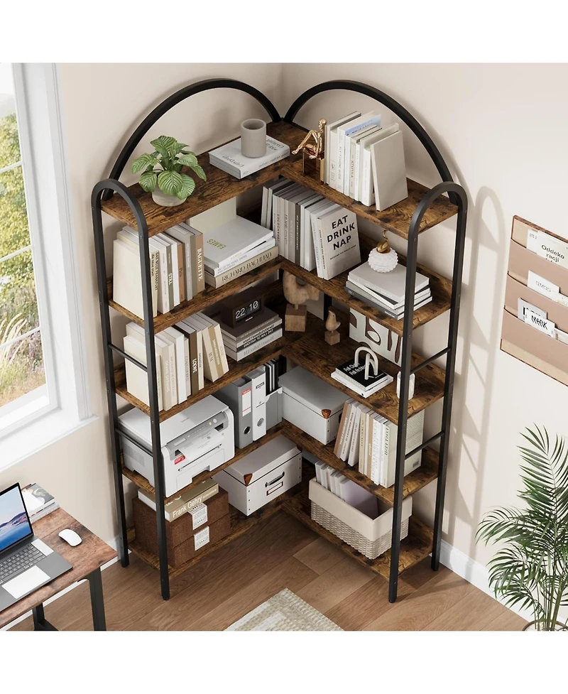 gaomon 68.5" Tall Large Corner Bookshelf