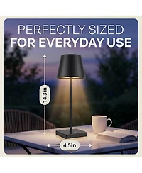 Bell + Howell Modern Design Solar Rechargeable Led Light with 3 Dimmable Modes Portable Table Lamp