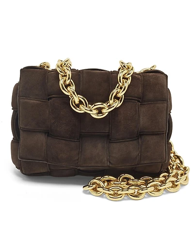 Pre-Owned Bottega Veneta Padded Cassette Suede Chain Bag