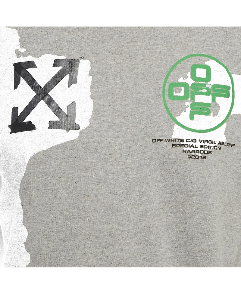 Pre-Owned Off-White Men's Print Cotton Half Sleeve T-Shirt