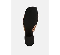 Edama Leopard Print Studded Slip Ons