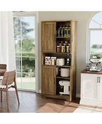 gaomon 70 Inch Kitchen Storage Freestanding Pantry Cabinet for Dining Room, Living Room, Bathroom with Shelf