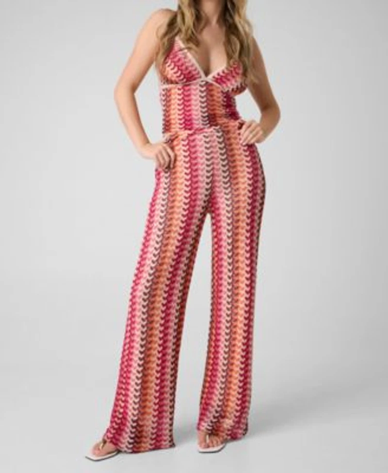 Guess Womens Sleeveless Halter V Neck Knit Top Gianna High Rise Knit Fit Flare Pants