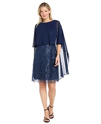 R & M Richards Petite Caviar Beaded Sheath Dress