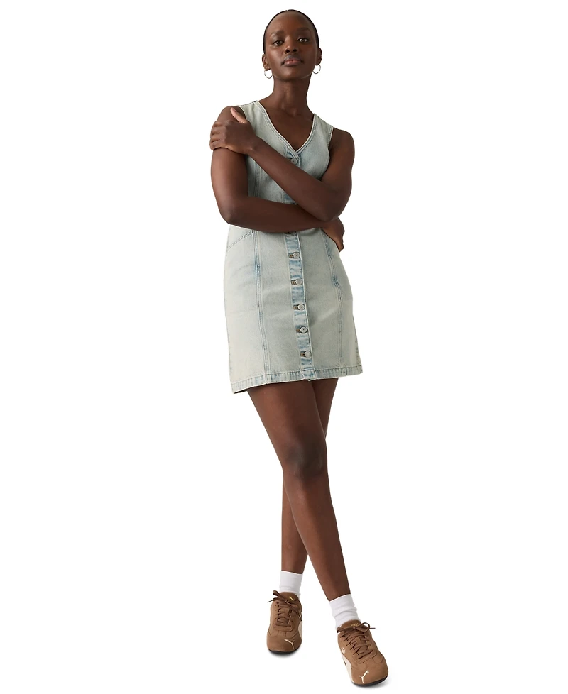Levi's Women's Vianna Denim Button-Front Vest Dress