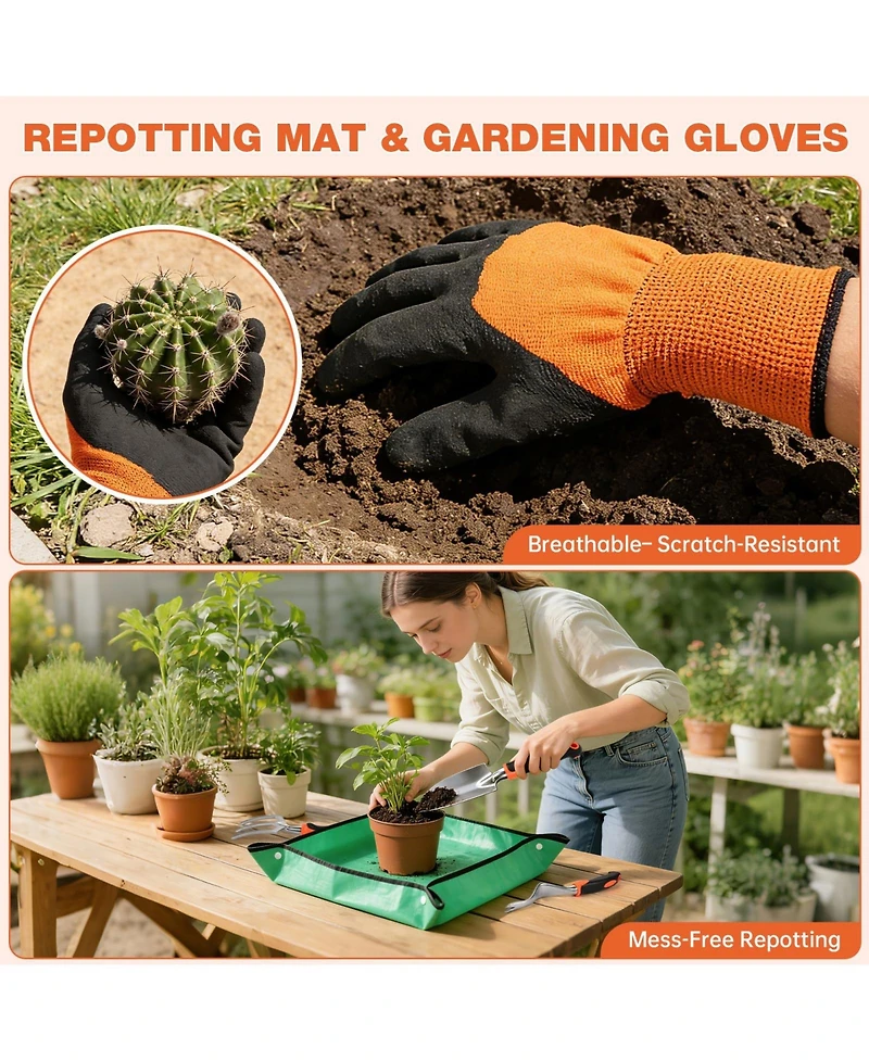 Xdovet Garden Tools Set Stainless Steel Heavy Duty Non-slip