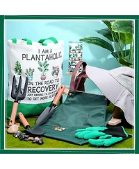 Xdovet Gardening Gifts Set 9Pieces Hat Tote Tumbler Apron Gloves Key Chain Tools