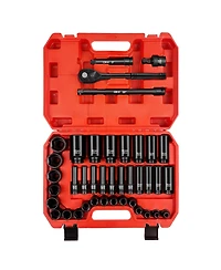 Xdovet 1/2inch Drive Impact Socket Set Metric Wrench Heavy Duty Standard Deep Shallow Ratchet Handle Extension Bar Universal Joint