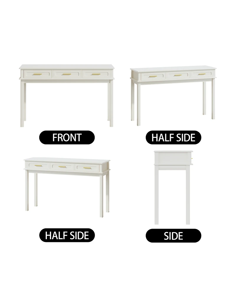 Streamdale Furniture 3-Drawer Modern Vanity Desk and Writing Table