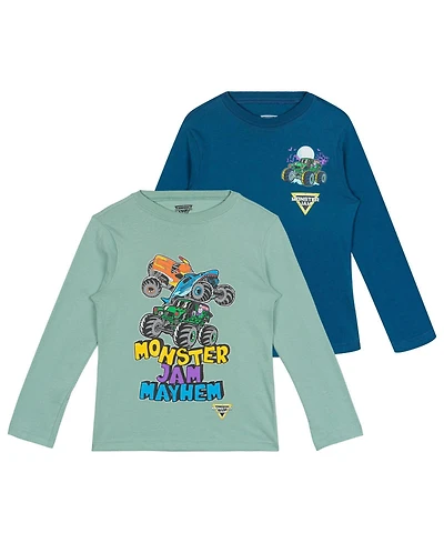 Monster Jam Toddler Boys' 2T - 12 Long Sleeve T-Shirt 2-Pack