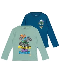 Monster Jam Toddler Boys' 2T - 12 Long Sleeve T-Shirt 2-Pack