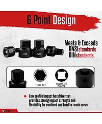 Xdovet Impact Hex Driver Socket Set 16pieces Stubby 3/8inch Drive Sae/Metric Cr-v