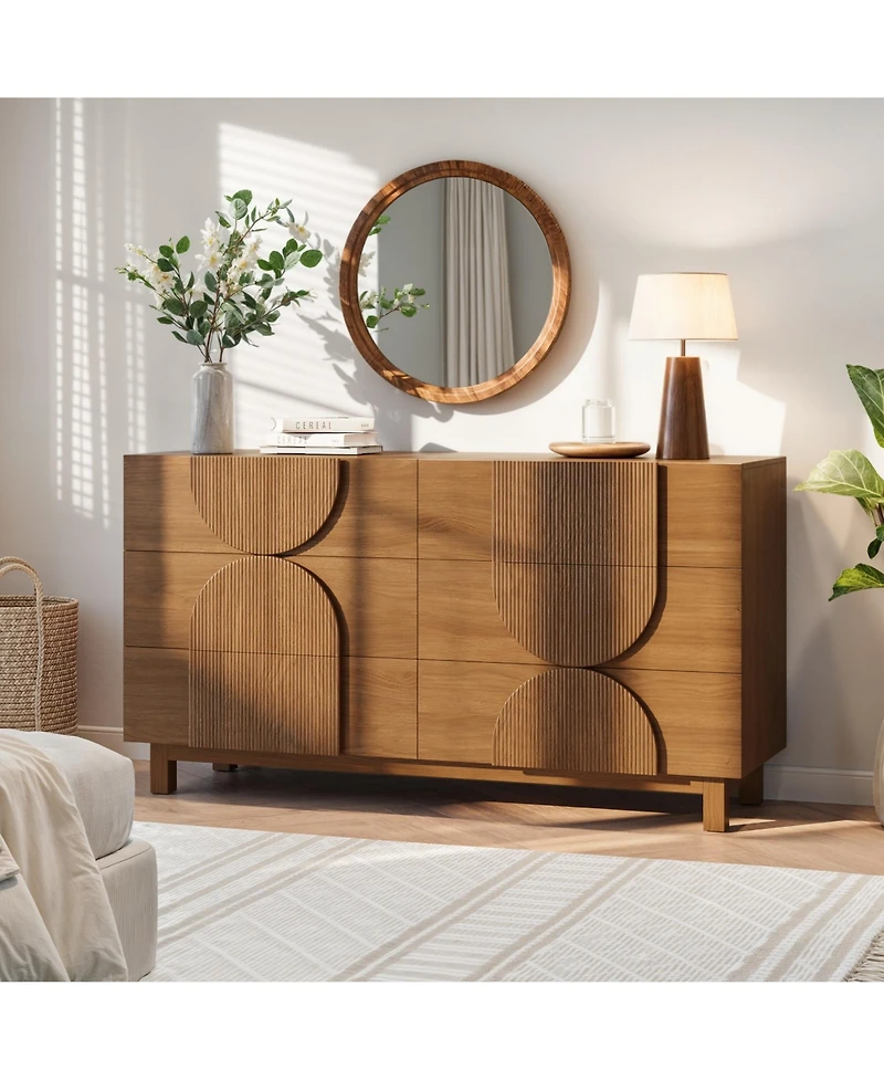 Clihome Modern 6-Drawer Storage Chest Dresser for Bedroom
